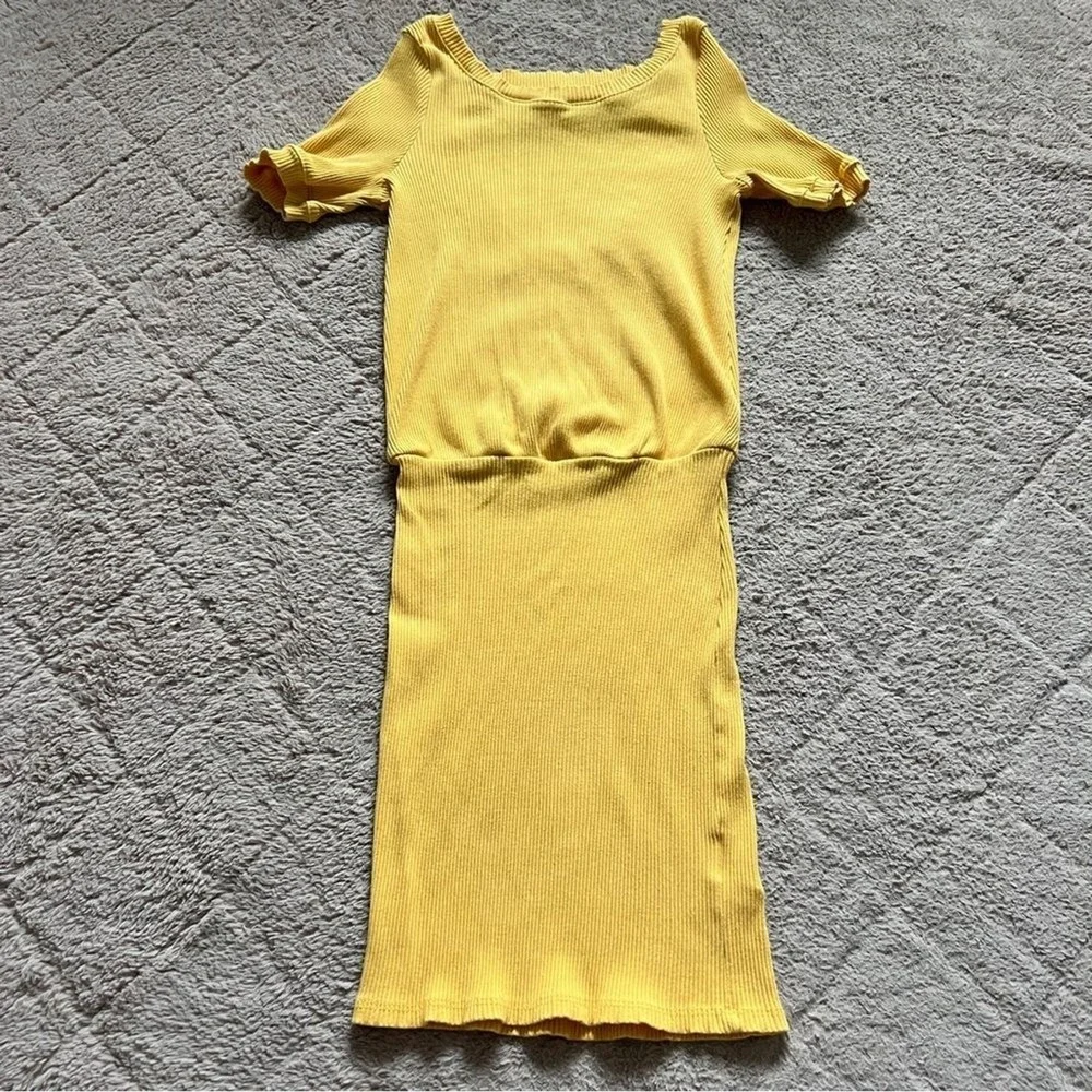 Free‎ People Beach Happy Hour Ribbed Mini Dress Summer Preppy Minimalist Size S